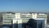 Die Aussicht aus dem Haus 27 des Technologieparks Bergisch Gladbach, Nordseite im Winter [Panorama]